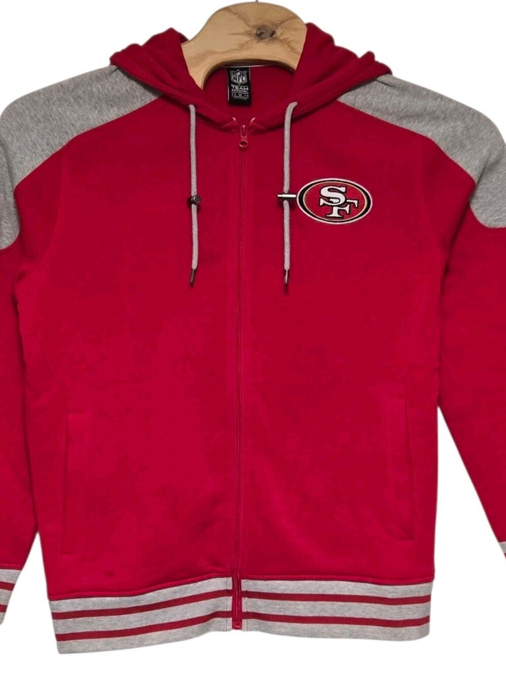 San Francisco 49ers Sweatshirt Full Zip Men's Medium Red Embroidered